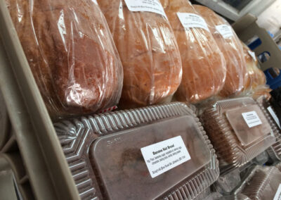 banana nut bread and white bread loaves