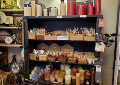 faux candles, taper and pillar