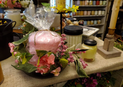 spring decor and candles