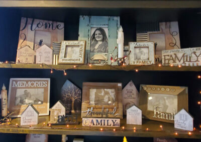 Photo frames with family or home on them